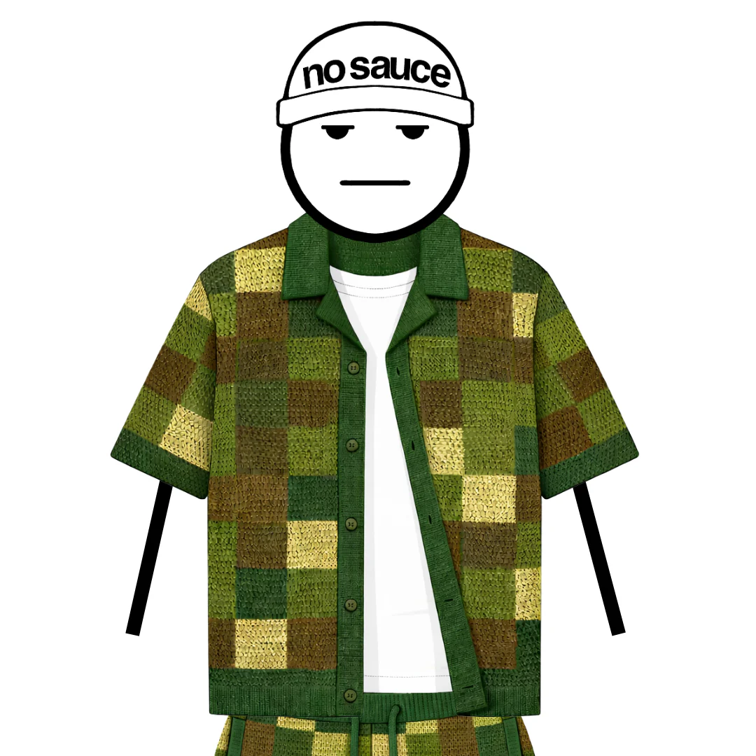 the crochet-knit checkered shirt - camo
