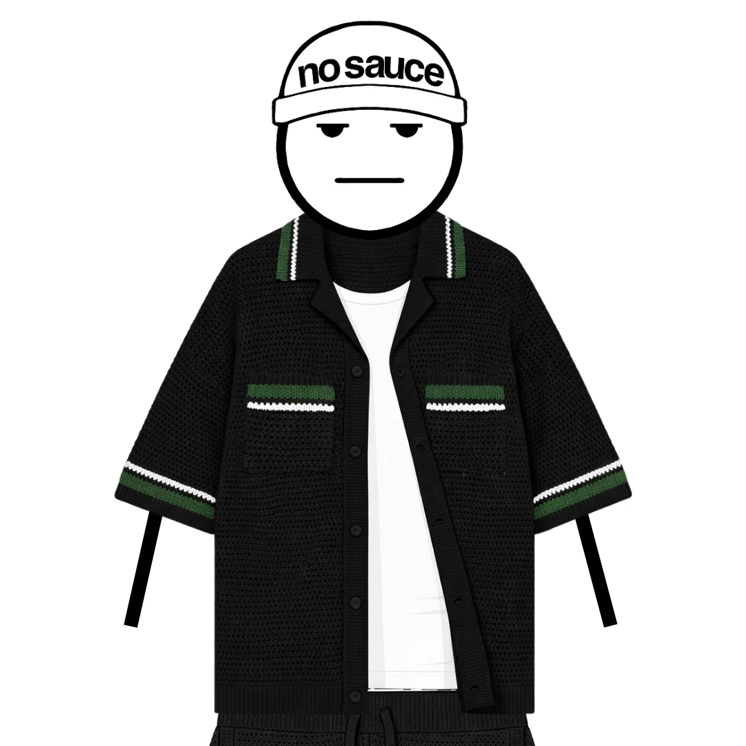 the crochet-knit striped shirt - black
