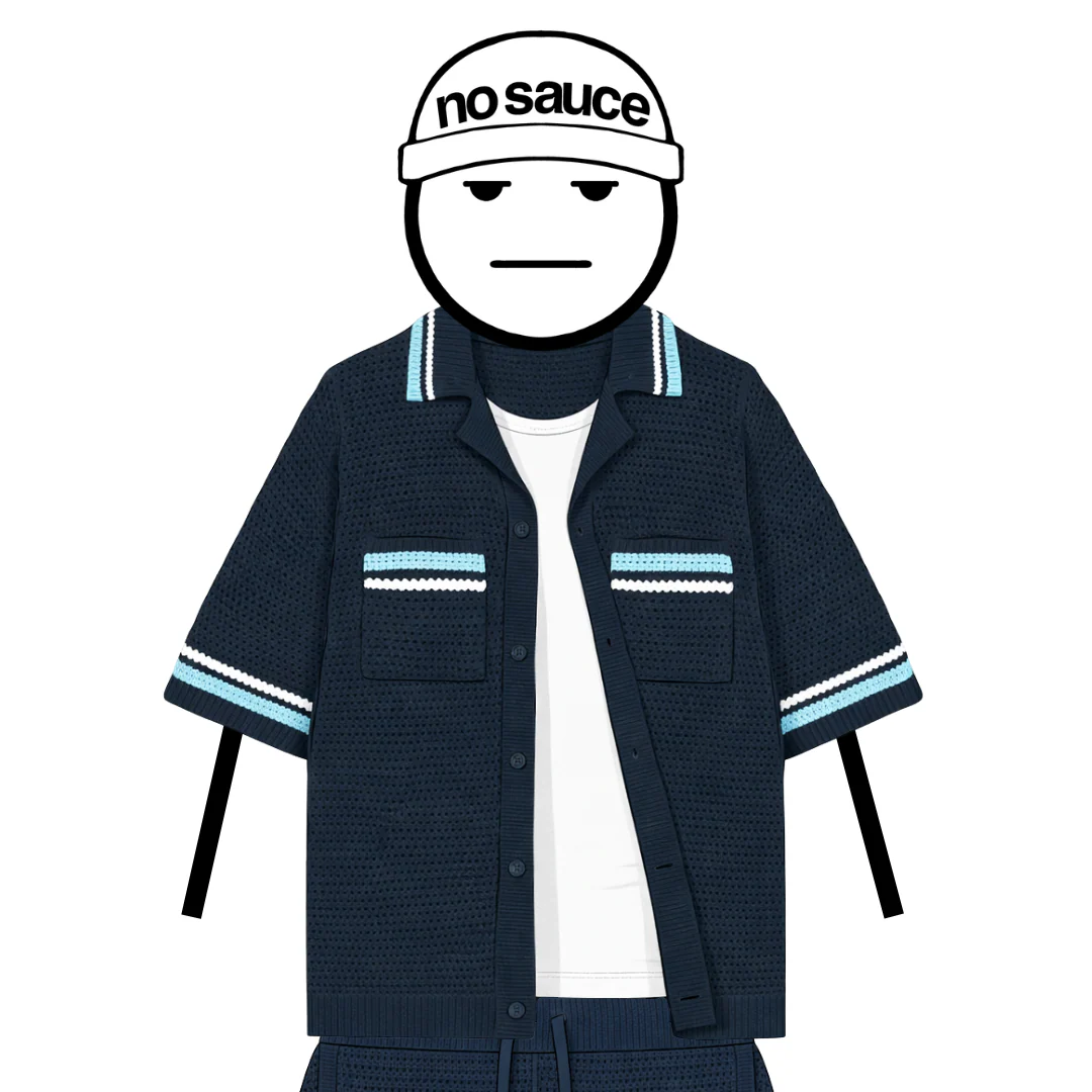 the crochet-knit striped shirt - navy