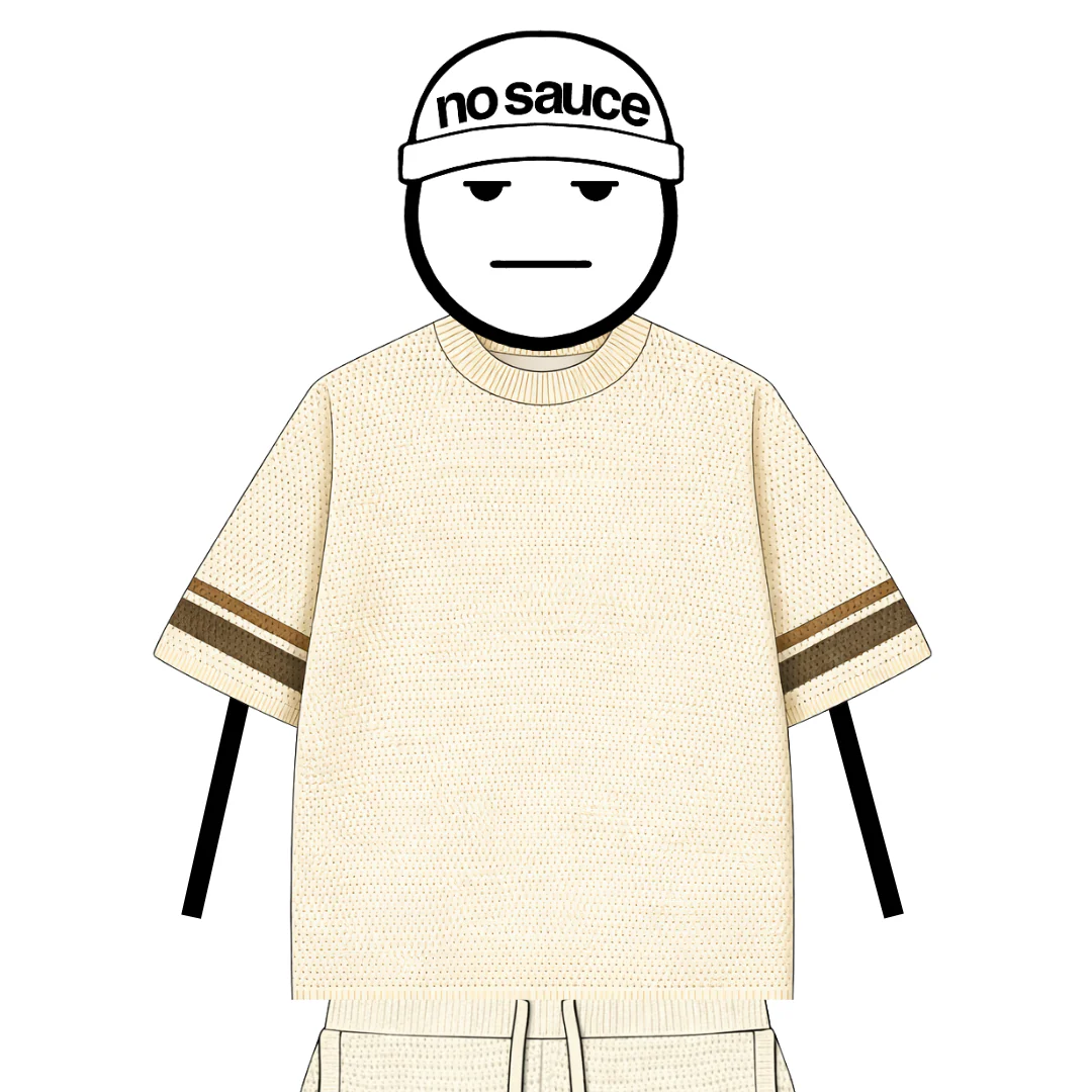 the crochet-knit striped tee - crème