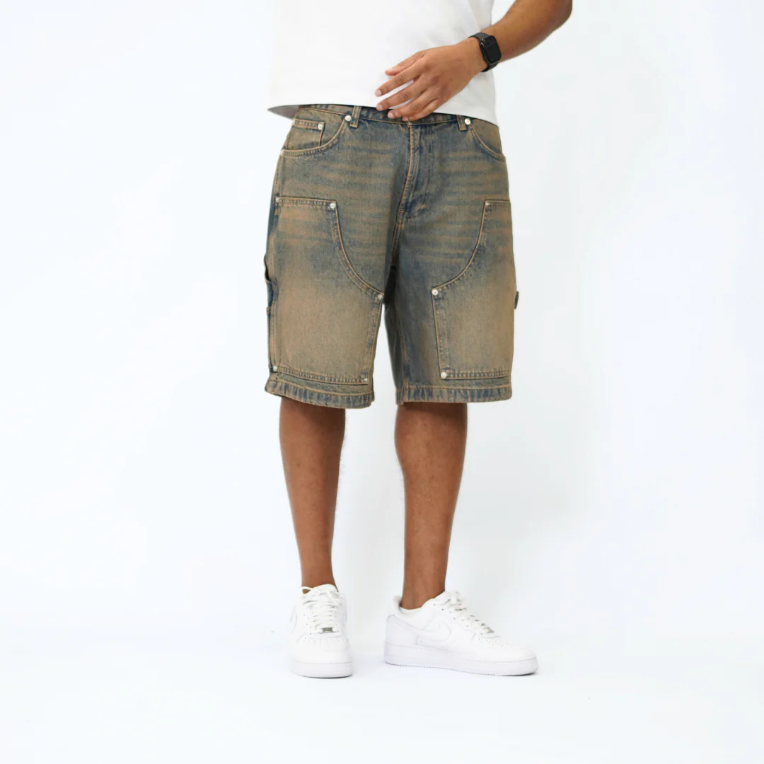 the denim carpenta' shorts - blue (mocha wash) - Image 3