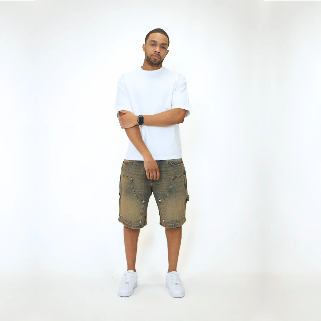 the denim carpenta' shorts - blue (mocha wash) - Image 5