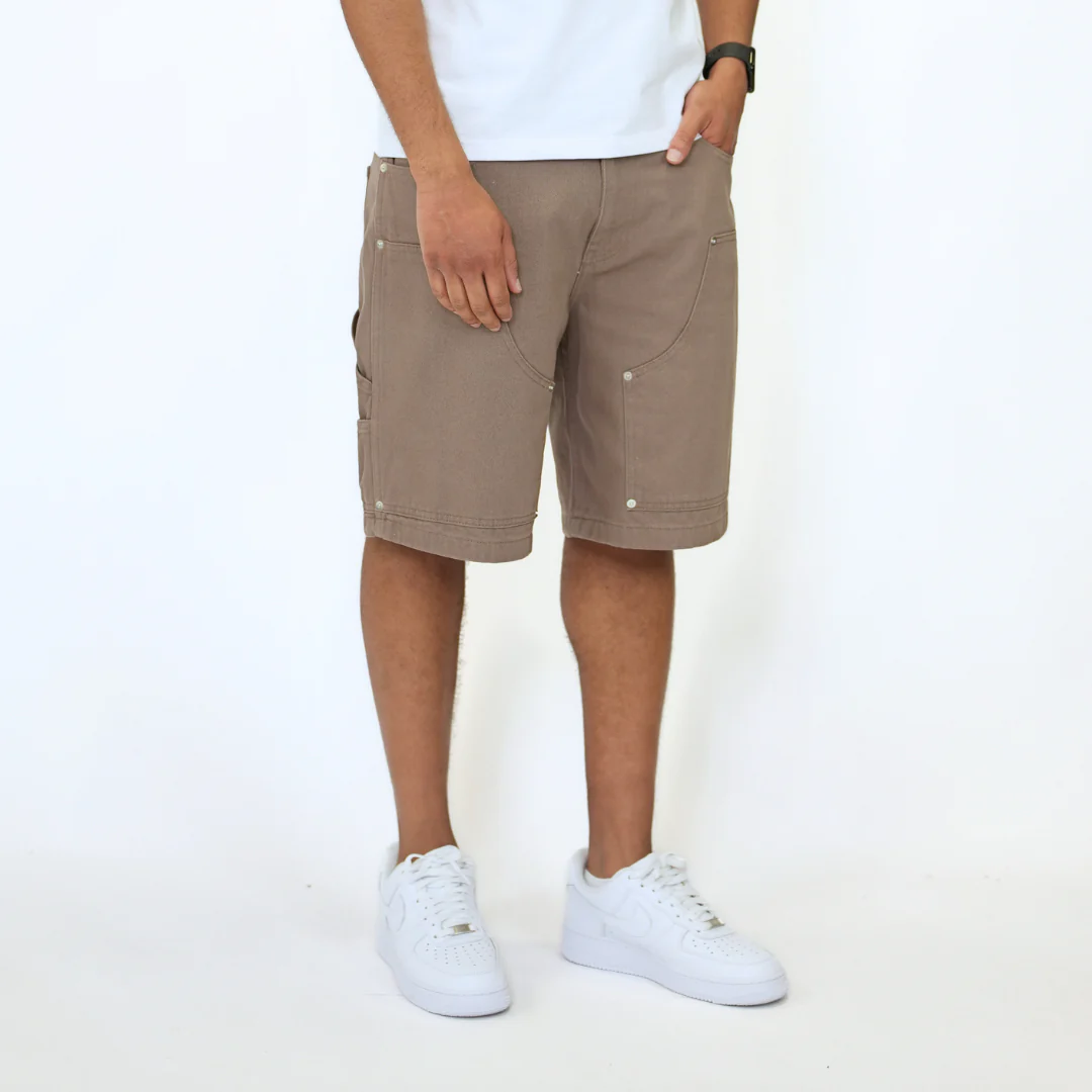 the denim carpenta' shorts - washed brown - Image 3