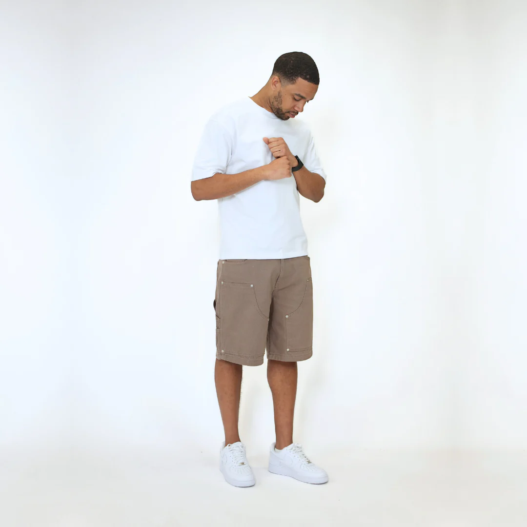 the denim carpenta' shorts - washed brown - Image 4