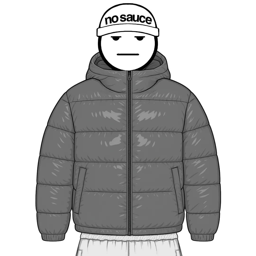 the down puffa’ - grey