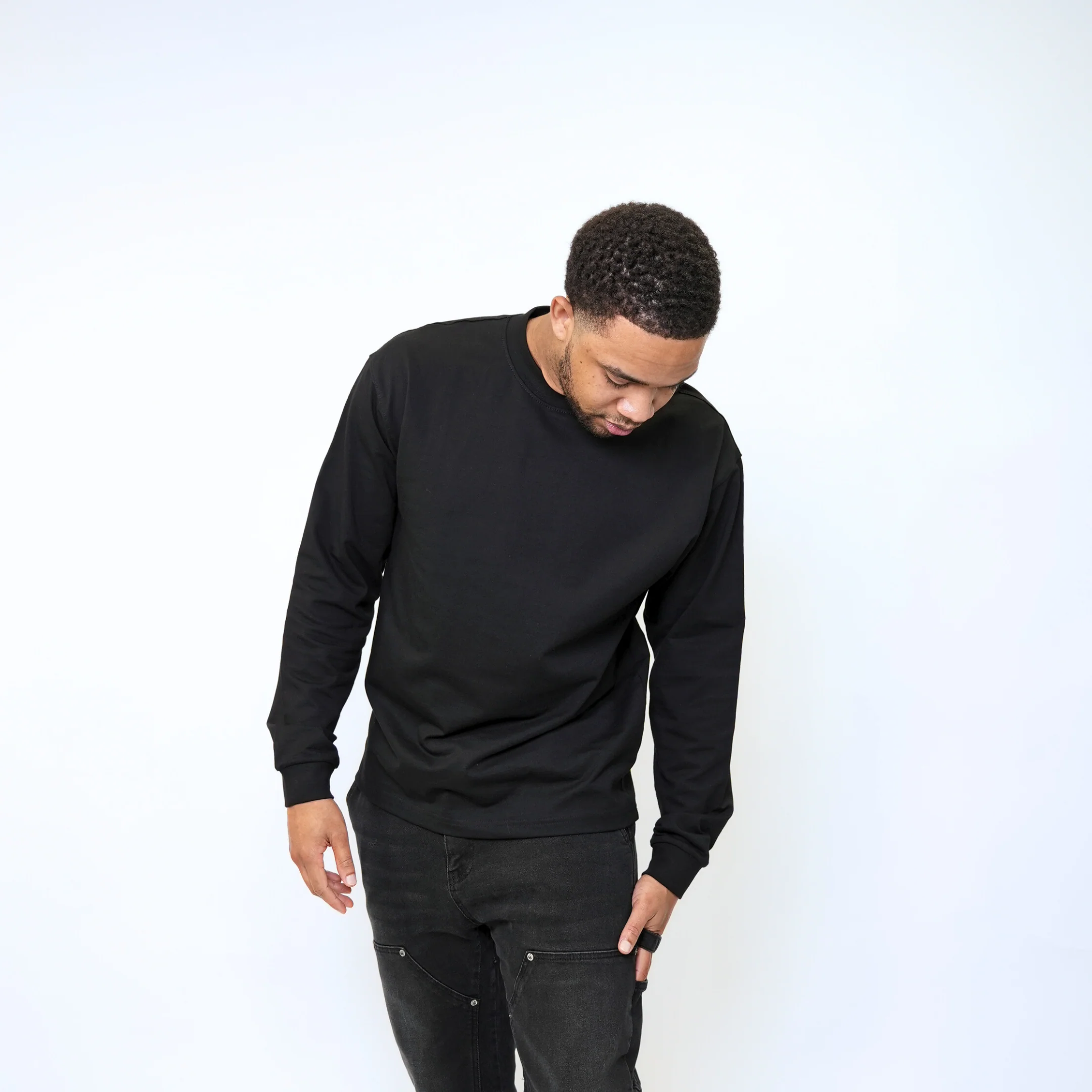 the perfect long sleeve tee - black - Image 6