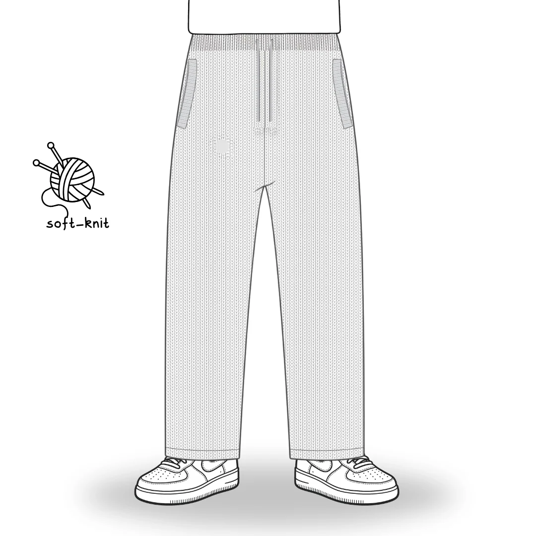 the soft-knit straight leg jogga' - grey