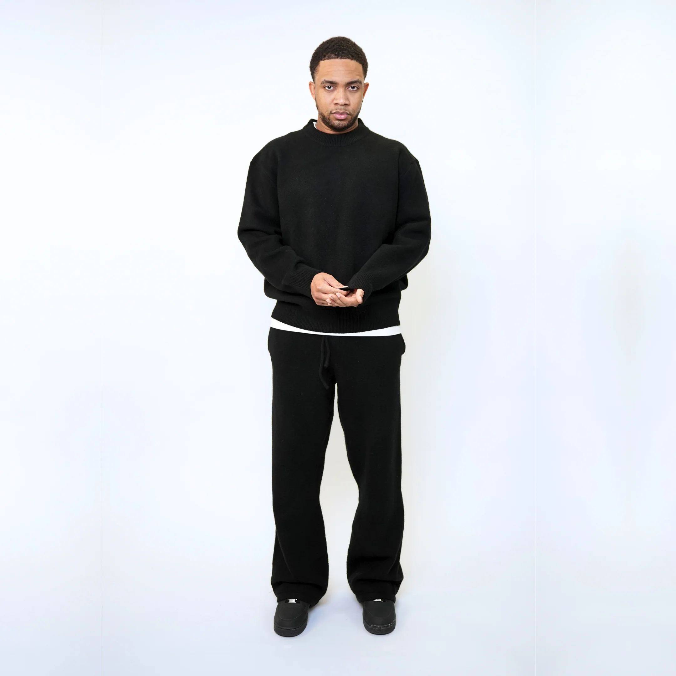 the soft-knit straight leg jogga' - black - Image 3