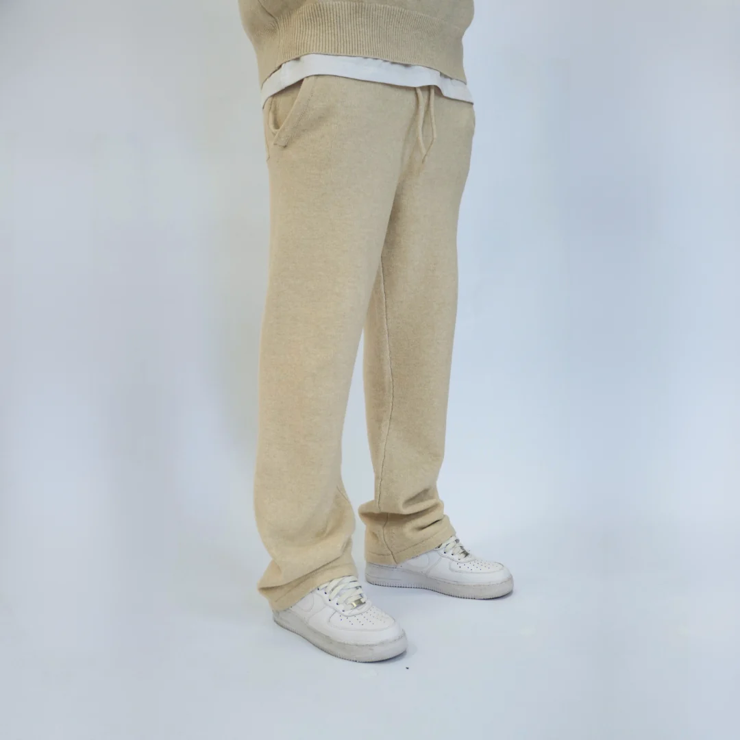 the soft-knit straight leg jogga' - creme - Image 5