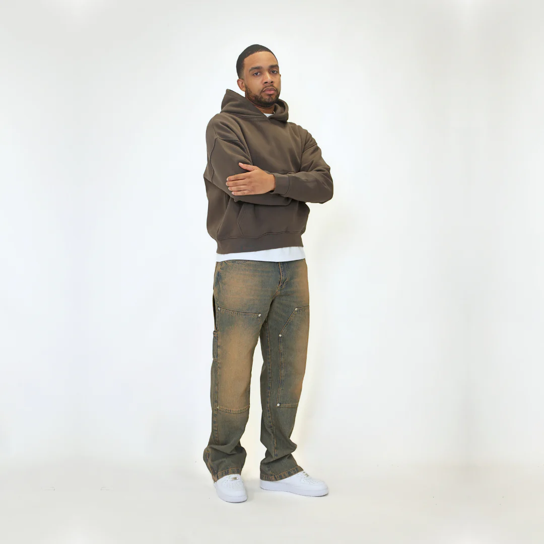 the straight leg carpenta’ jeans - blue (mocha wash) - Image 5