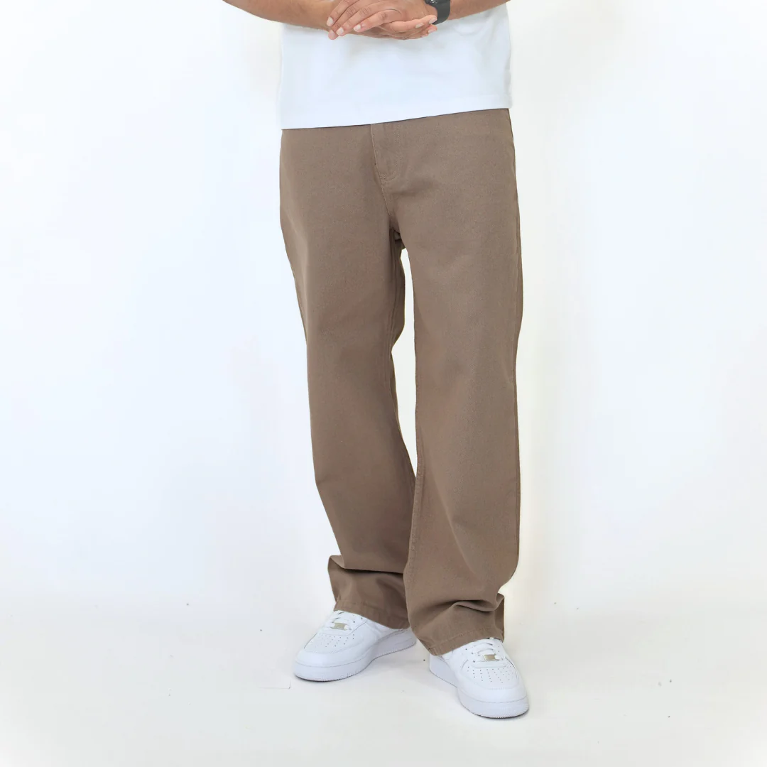 the straight leg jeans - washed brown - Image 3