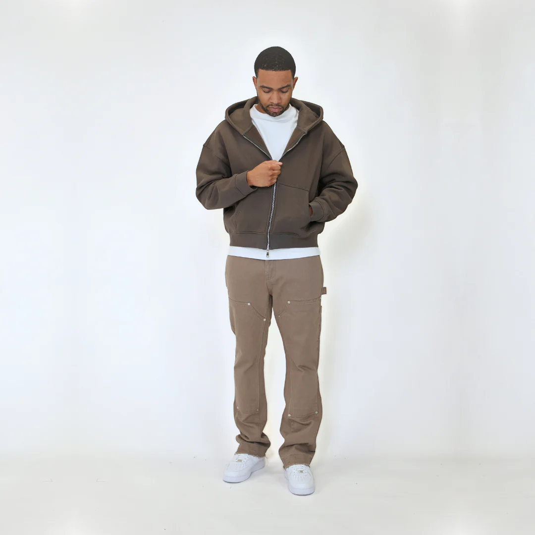 the flared carpenta' jeans - washed brown - Image 5